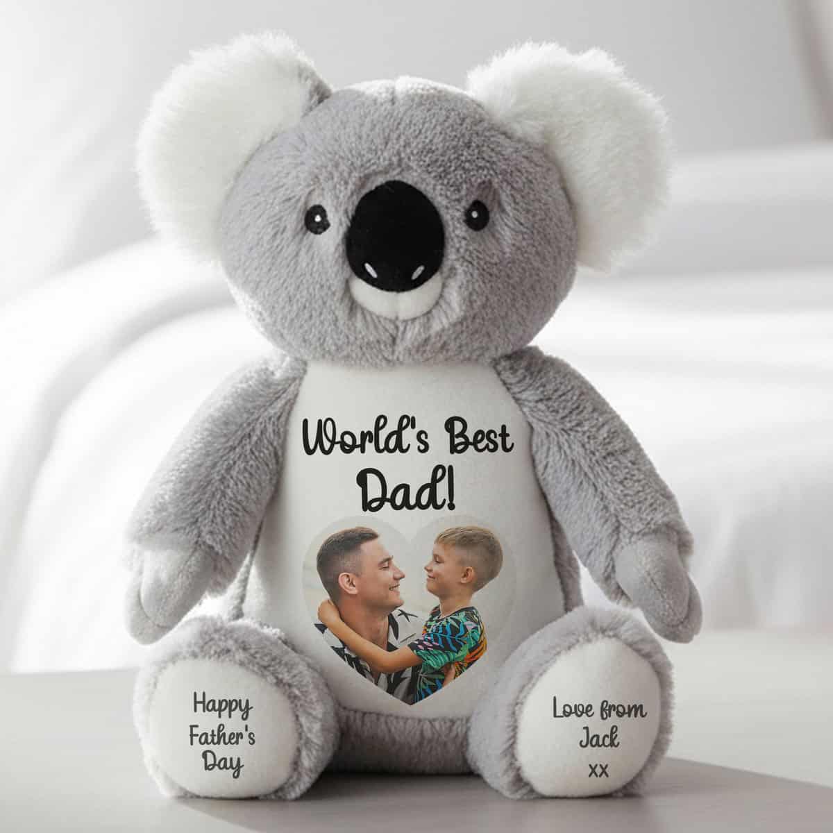 Personalised Photo Heart Koala Teddy Bear for Dad - Image 3