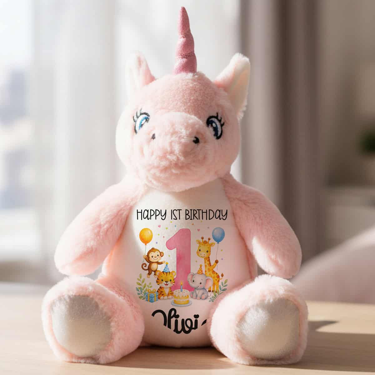 Personalised Jungle Birthday Unicorn Teddy Bear - Image 3