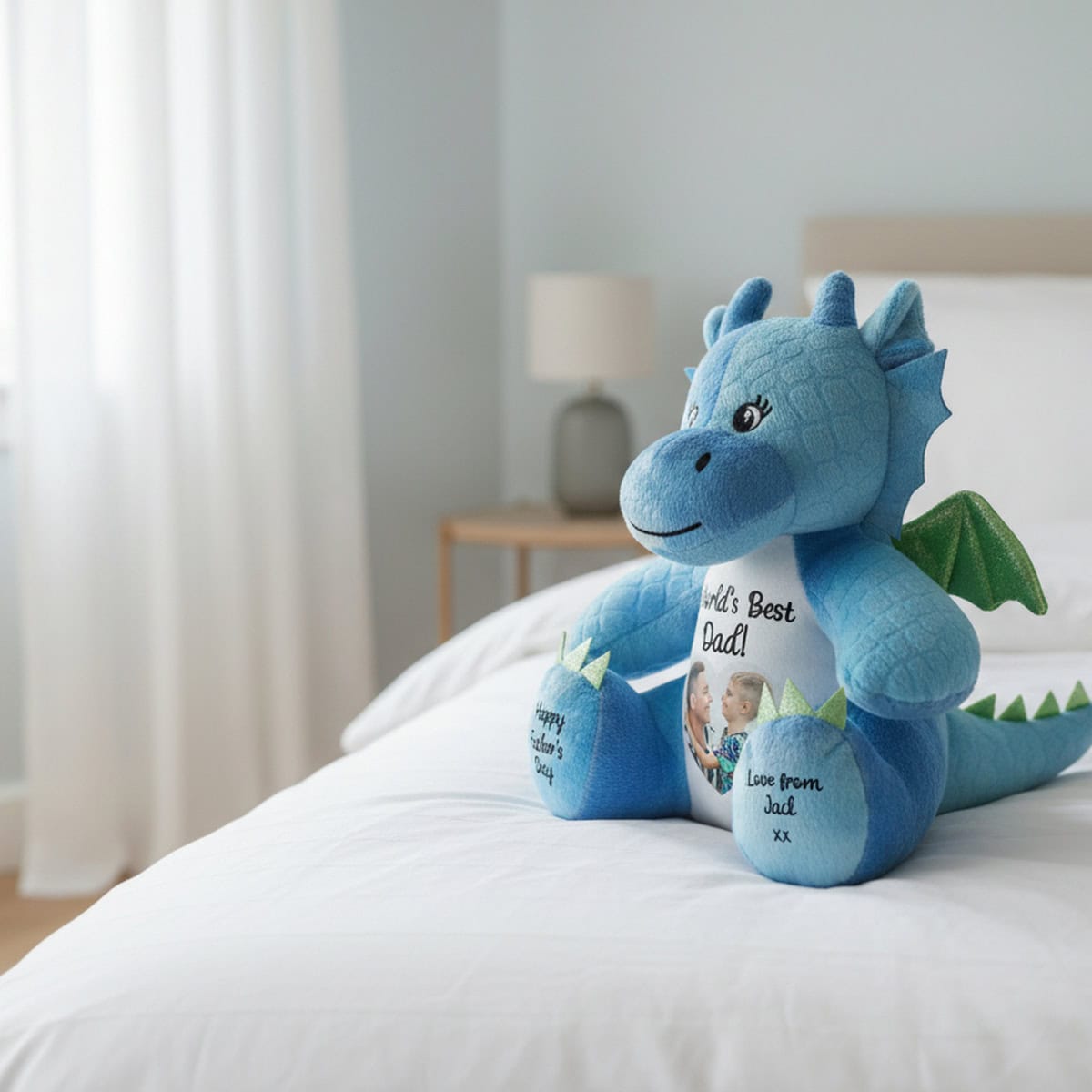 Personalised Photo Heart Dragon Father's Day Teddy Bear - Image 4