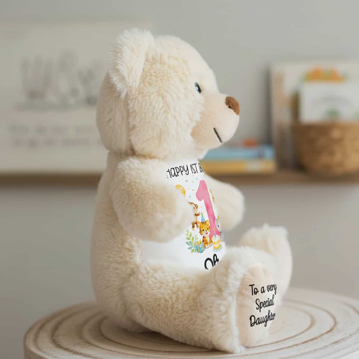 Personalised Jungle 1st Birthday Brown Teddy Bear - Image 4