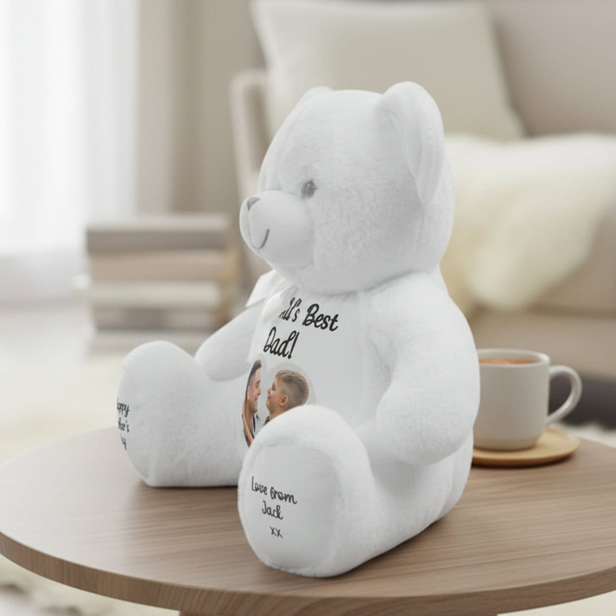 Personalised Photo Heart World's Best Dad Teddy Bear - Image 4