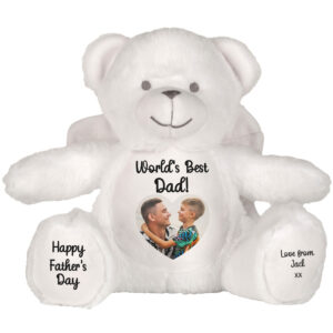 Personalised Photo Heart Angel Father's Day Teddy Bear