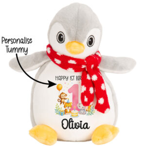 Alternative view of Personalised Jungle Birthday Penguin Teddy Bear
