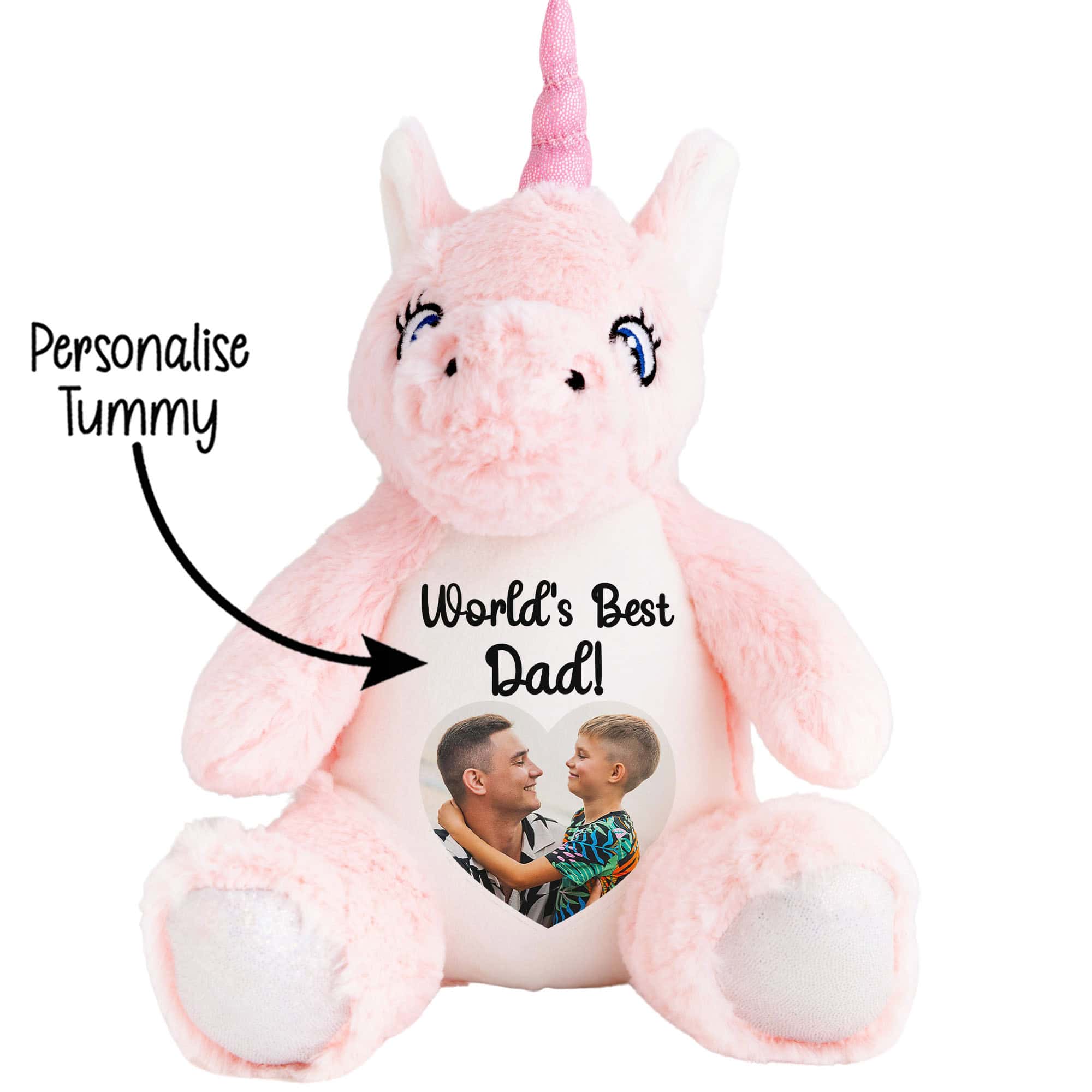 Personalised Photo Heart Unicorn Father's Day Teddy Bear - Image 2
