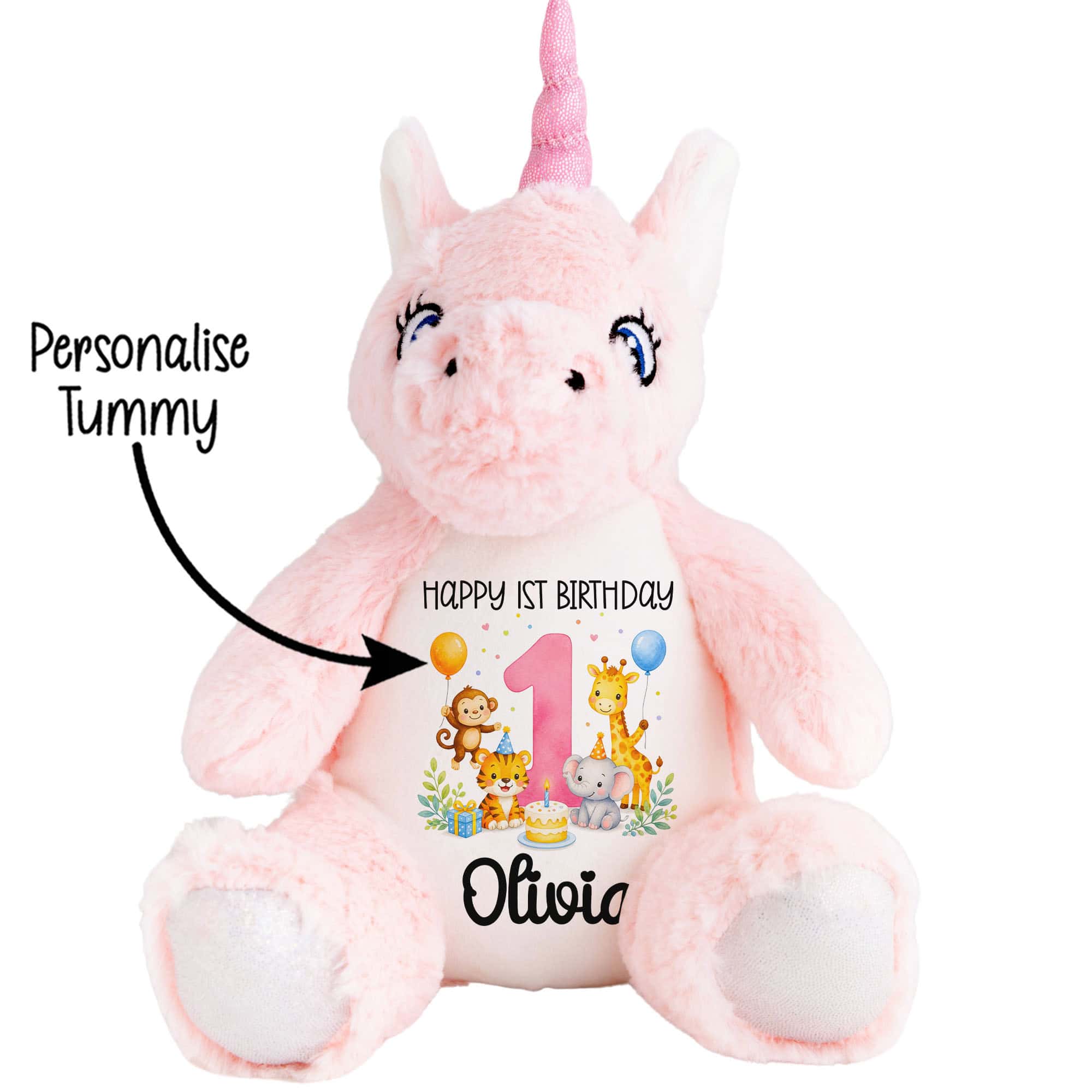 Personalised Jungle Birthday Unicorn Teddy Bear - Image 2