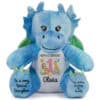 Personalised Jungle Birthday Blue Dragon Teddy Bear