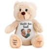 Cute teddy bear with personalised message and photo for Father's Day.