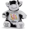 Personalised Jungle Birthday Cow Teddy Bear with Name