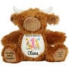 Personalised Jungle Birthday Highland Cow Teddy Bear