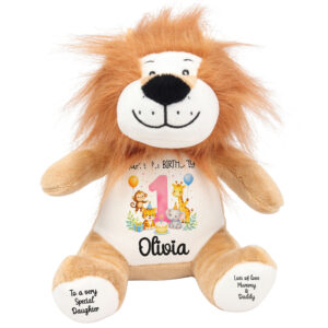 Personalised Jungle Birthday Lion Teddy Bear