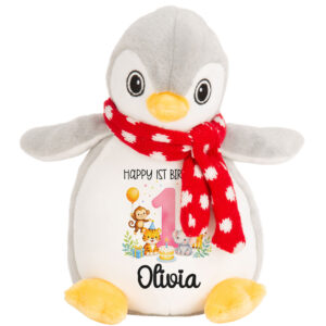 Personalised Jungle Birthday Penguin Teddy Bear