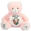 Personalised Photo Heart Father's Day Pink Teddy Bear