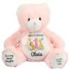 Personalised Jungle Birthday Pink Teddy Bear | 1st Birthday
