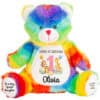 Personalised Jungle 1st Birthday Rainbow Teddy Bear