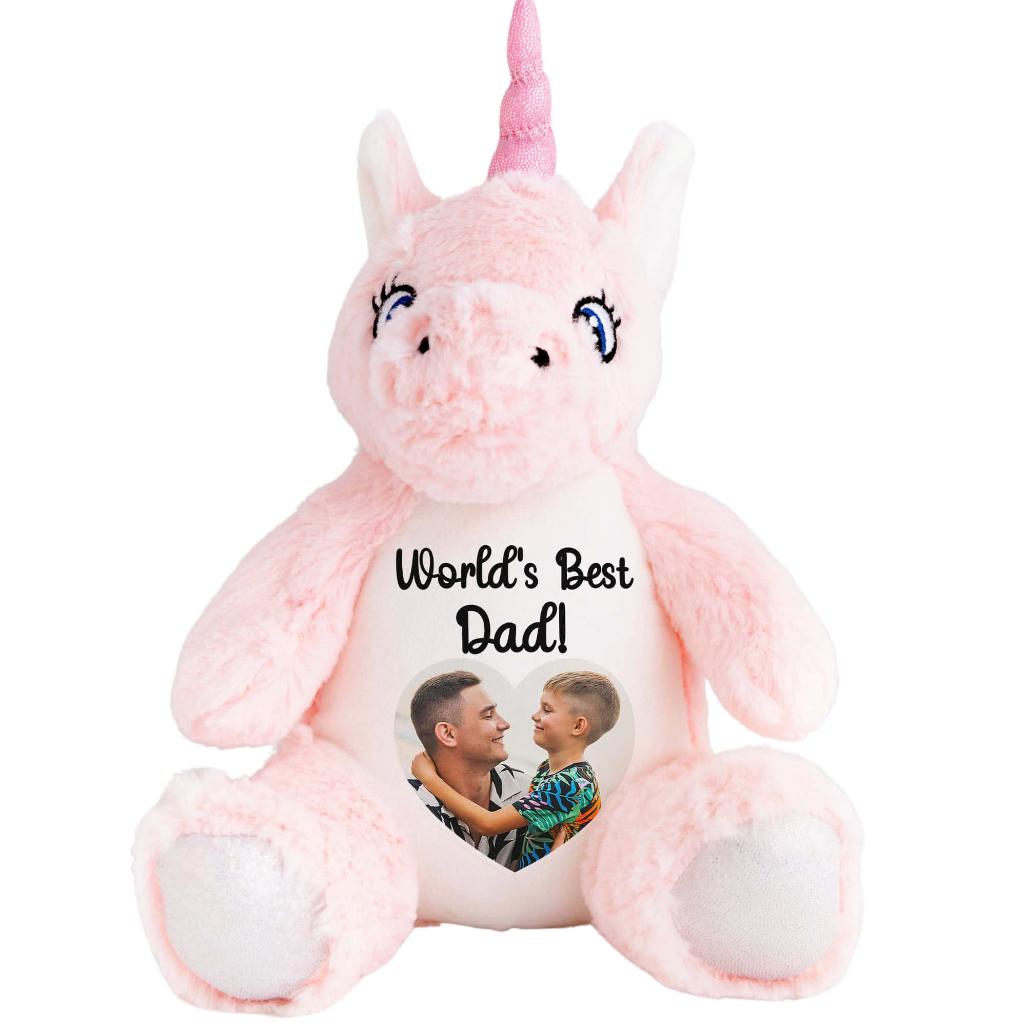 Personalised Photo Heart Unicorn Father's Day Teddy Bear